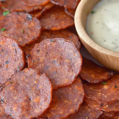 Keto Pepperoni Chips: Why 3 are Better 2 Crispy keto pepperoni chips, perfect for a low-carb snack