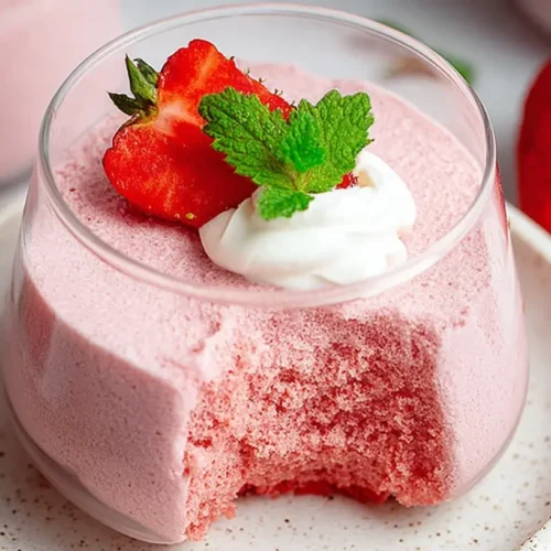 Strawberry Mousse: The 3 Best Flavor Pairings 2 A serving of delicate strawberry mousse in a glass dish