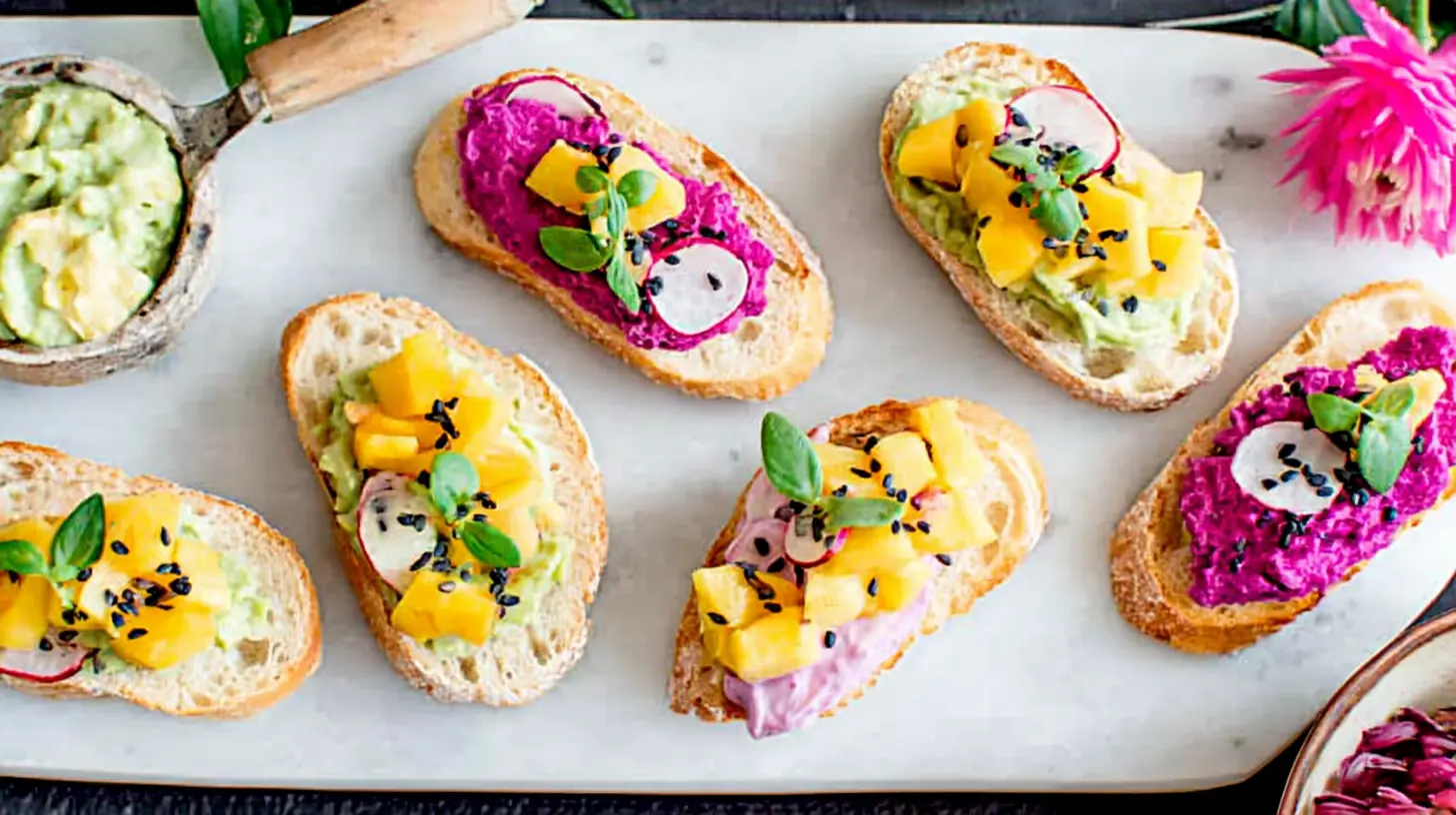 Gourmet vegan appetizers presented with sophistication