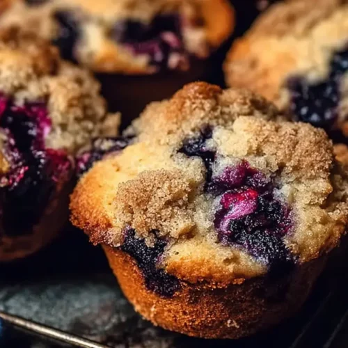 Bakery Style Blueberry Muffins: Best 5 Recipes 2 A close-up of a bakery style blueberry muffin with a golden-brown top
