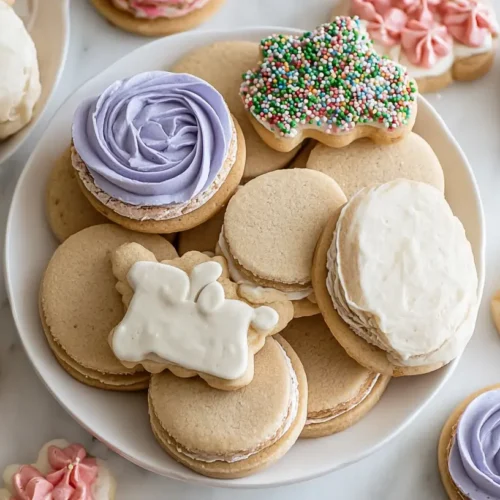 Buttercream Sugar Cookies: 5 Best Ways to Decorate 2 Beautifully decorated buttercream sugar cookies on a platter