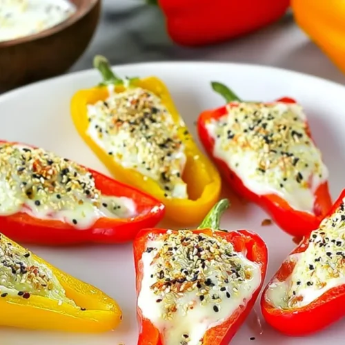 Cheese and Everything Bagel-Stuffed Mini Peppers: 7 Easy Steps 2 Mini peppers stuffed with cheese and everything bagel seasoning