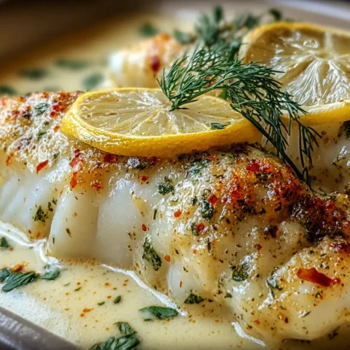 Coconut Lemon Cream Cod: 5 Reasons to Try It Tonight 2 A serving of coconut lemon cream cod on a plate with fresh herbs