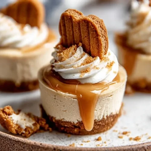 Cookie Butter Cheesecake Cups: 6 Decadent No-Bake Desserts 2 Several cookie butter cheesecake cups are arranged on a serving tray.