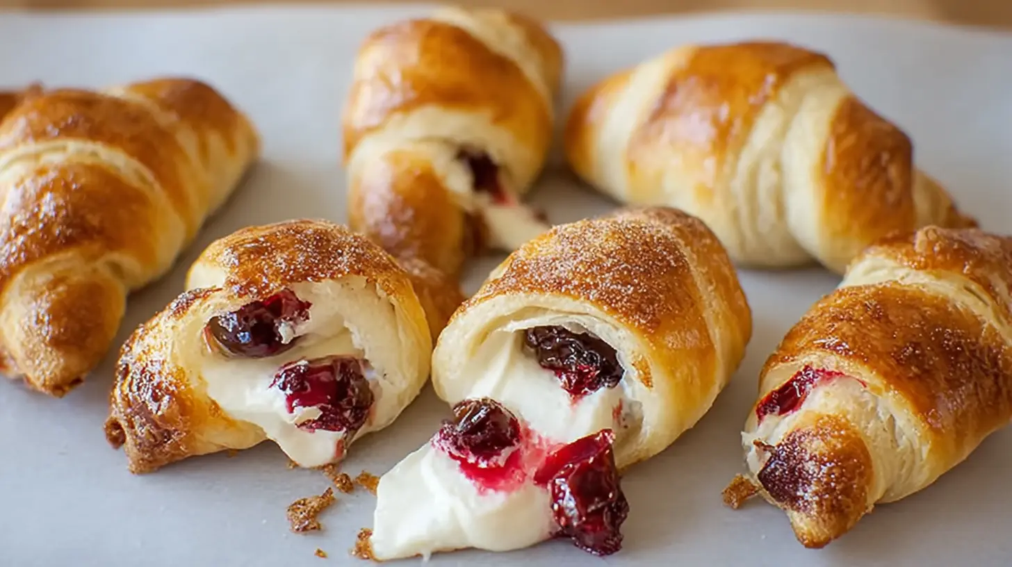 Cranberry Cream Cheese Crescent Bites: My 2 Favorites 1 Warm cranberry cream cheese crescent bites arranged for a party