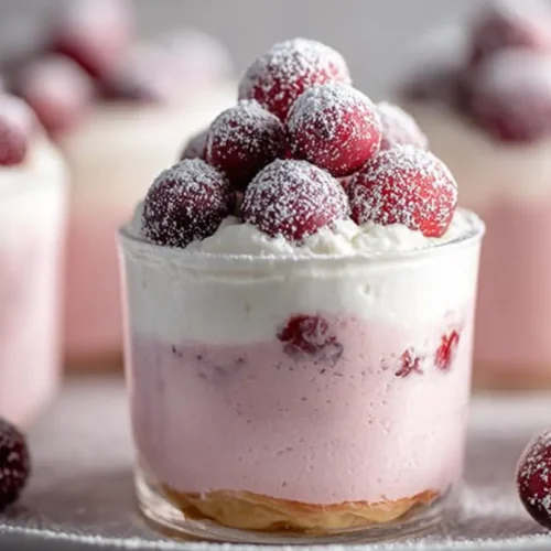 Cranberry Mousse Cups: 9 Delicious Variations! 2 Individual cranberry mousse cups arranged artfully
