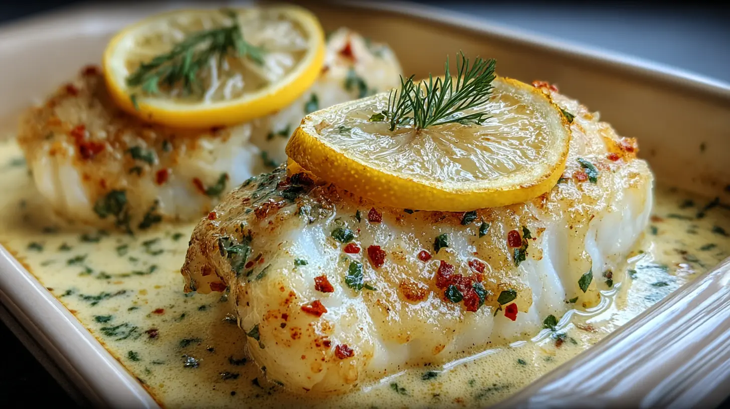 Coconut Lemon Cream Cod: 5 Reasons to Try It Tonight 1 Close-up of lemon cream cod with a hint of coconut sauce