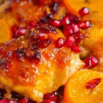 Delicious cranberry orange chicken, artfully presented on a serving dish.