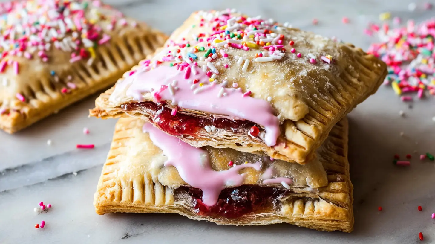 Assorted homemade pop tarts with colorful sprinkles