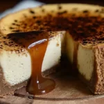 Indulgent vanilla bean brown butter cheesecake, perfectly baked.