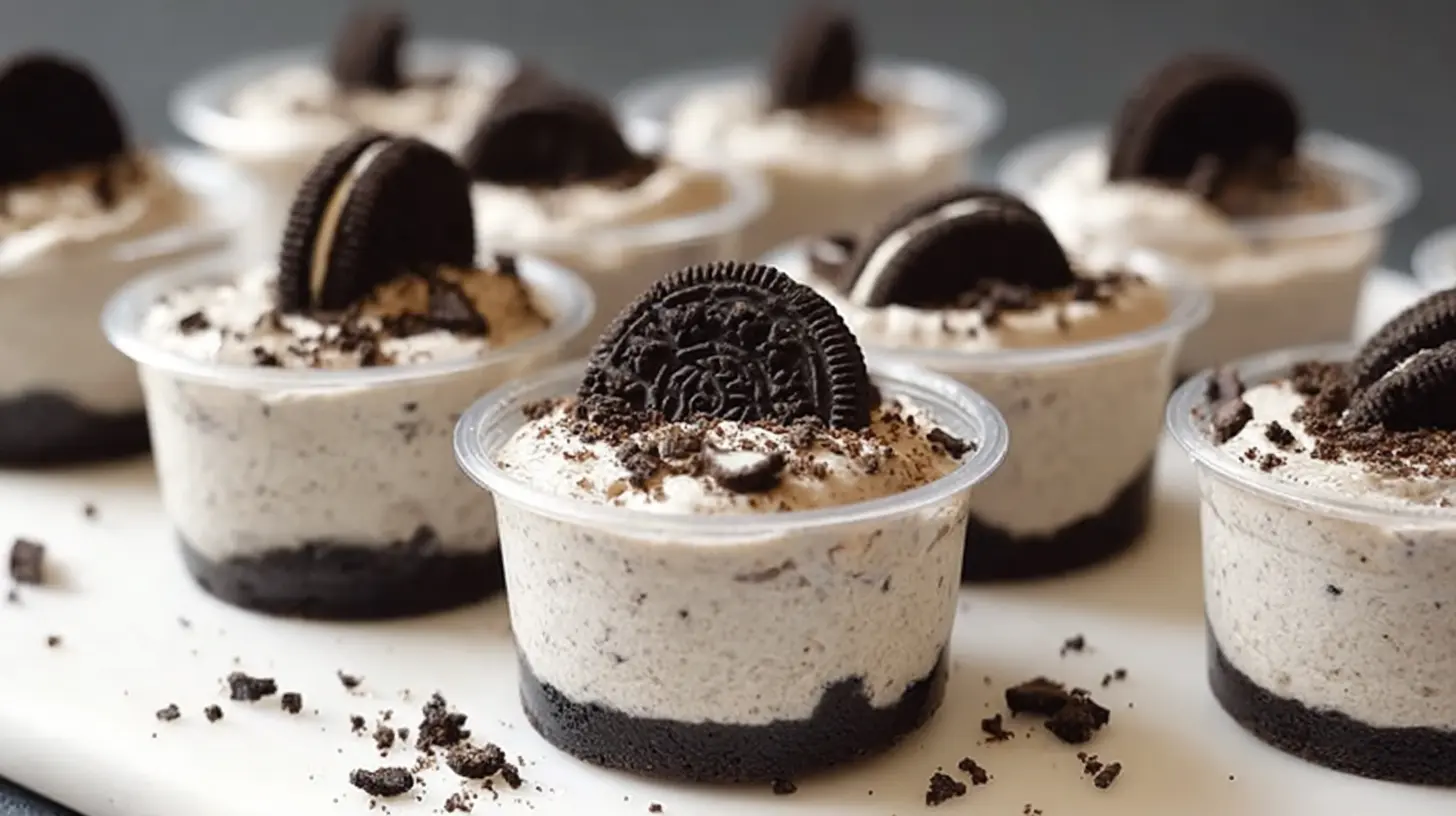 Cookies and Cream Dessert Cups: The 1 Best Way to Serve 1 A close-up of delicious Cookies and Cream Dessert Cups, showing distinct layers.