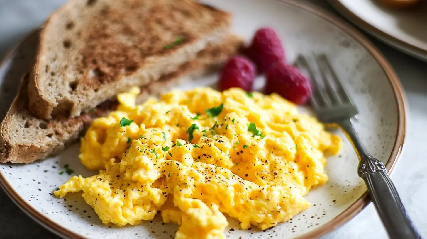 Sunny side up breakfast eggs ready to be served.