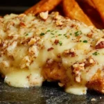 Close-up of Longhorn Steakhouse Parmesan Chicken, perfectly cooked