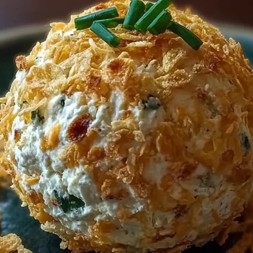 A freshly made easy cheese ball, perfect for gatherings.