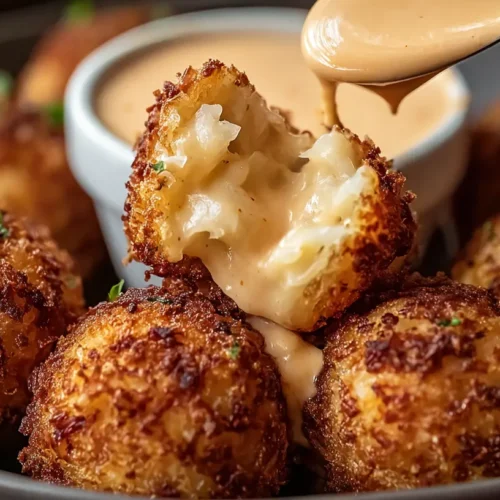 Reuben Balls with Spicy Thousand Island Dipping Sauce: 8 New Ideas! 2 Platter of Reuben Balls with a side of spicy Thousand Island dipping sauce, ready to serve.