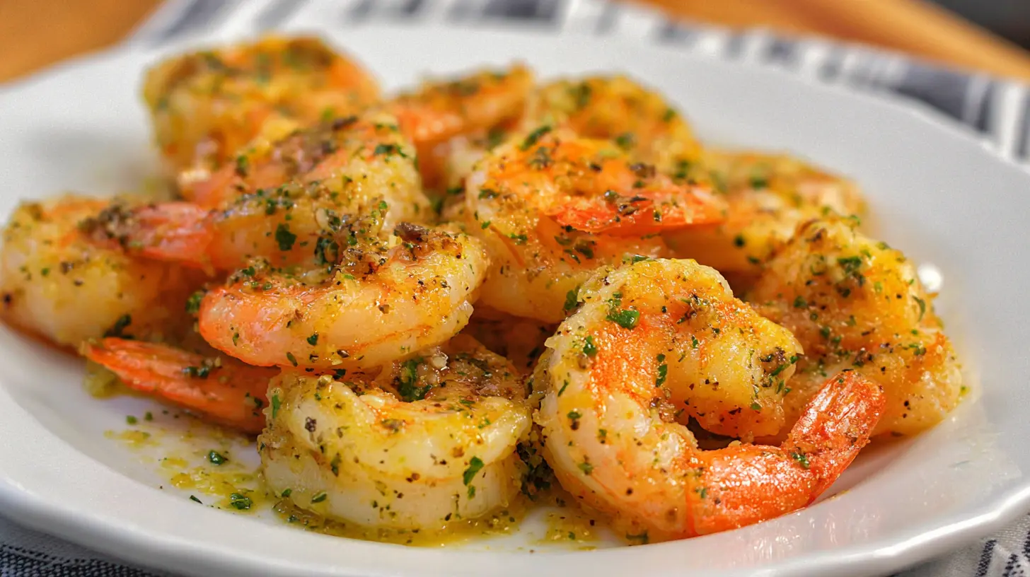 Garlic Parmesan Roasted Shrimp: 3 Ways to Serve 1 Close-up of golden brown garlic parmesan roasted shrimp
