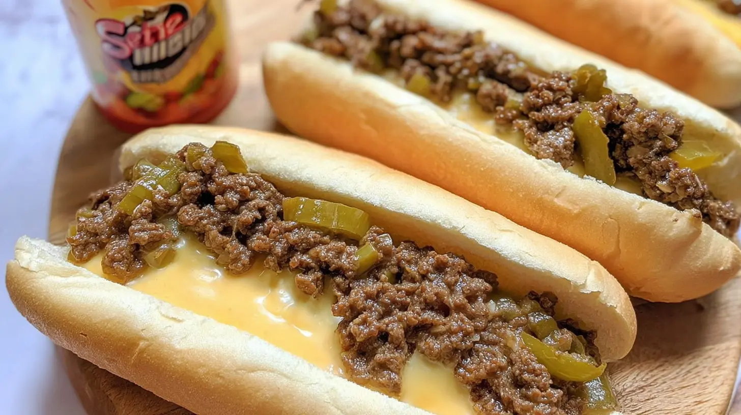 Ground Beef Philly Cheesesteaks: Our 6 Faves 1 Warm, toasted rolls filled with seasoned ground beef and melted cheese, making up a ground beef Philly cheesesteak.