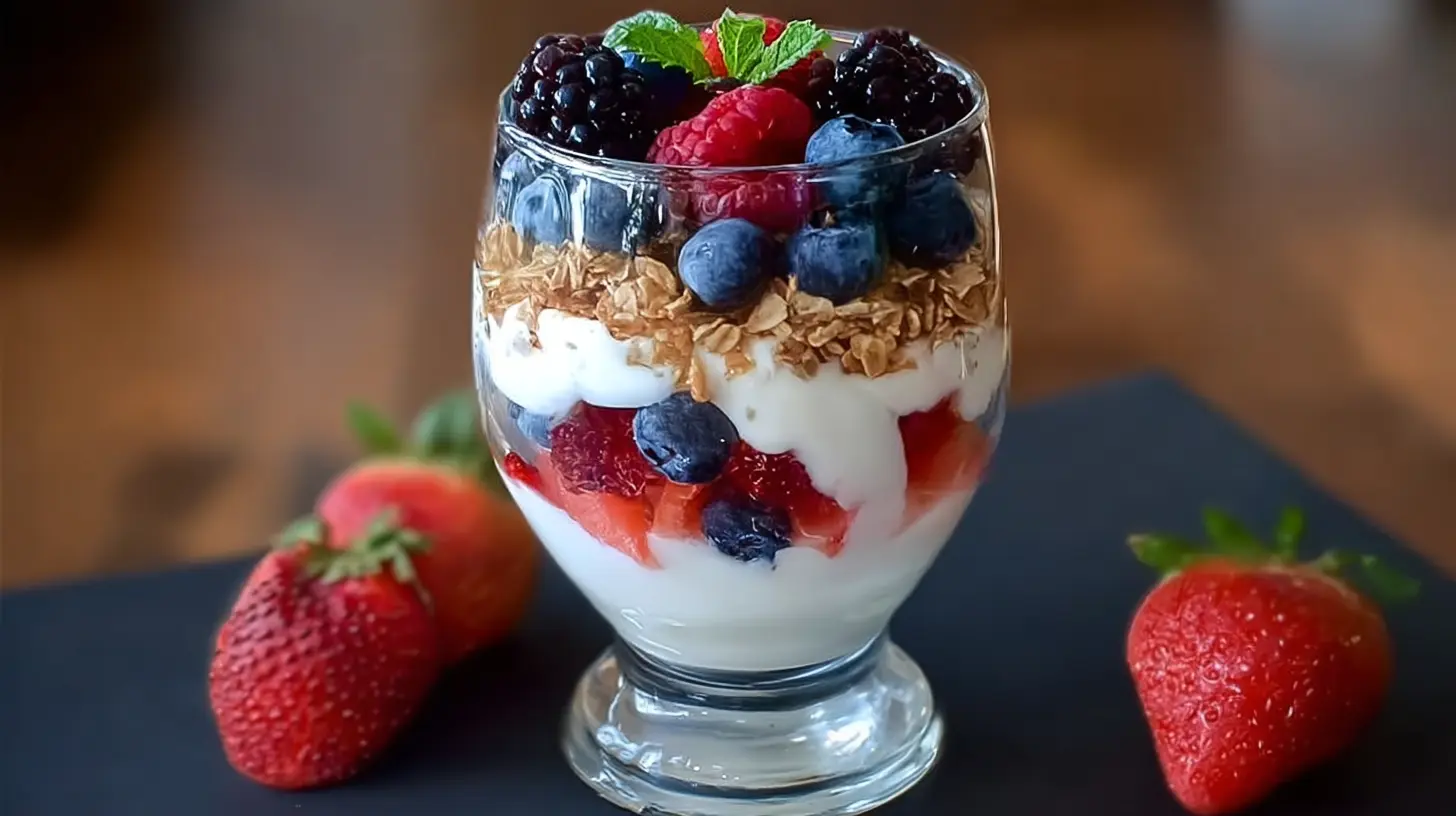 Greek Yogurt Berry: Best 8 Refreshing Desserts 1 Creamy Greek yogurt mixed with mixed berries for a healthy snack.