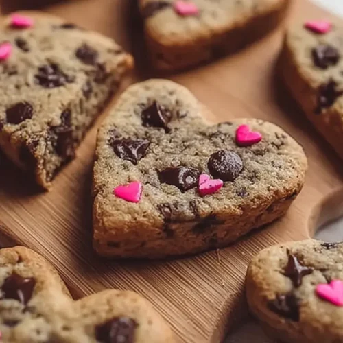 Heart Shaped Chocolate Chip Cookies: 7 Sweet Tips! 2 Delicious heart shaped chocolate chip cookies spread out