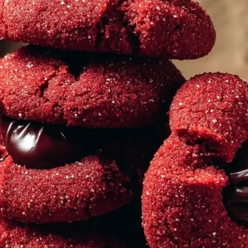 Red Velvet Kiss Cookies: 5 Best Recipes! 2 Red Velvet Kiss Cookies with a Hershey's Kiss on top and powdered sugar dusting