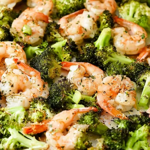 Sheet Pan Garlic Butter Shrimp & Broccoli — fast, high-protein dinner: The best 5 steps! 2 Sheet pan with garlic butter shrimp and broccoli for a quick dinner