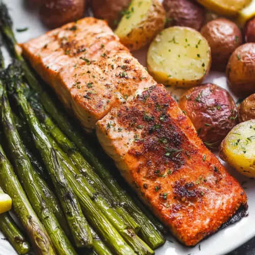 Sheet Pan Salmon with Asparagus & Potatoes — everything roasts together.: Top 5 Tips 2 Sheet pan salmon with asparagus and potatoes, perfectly roasted together.