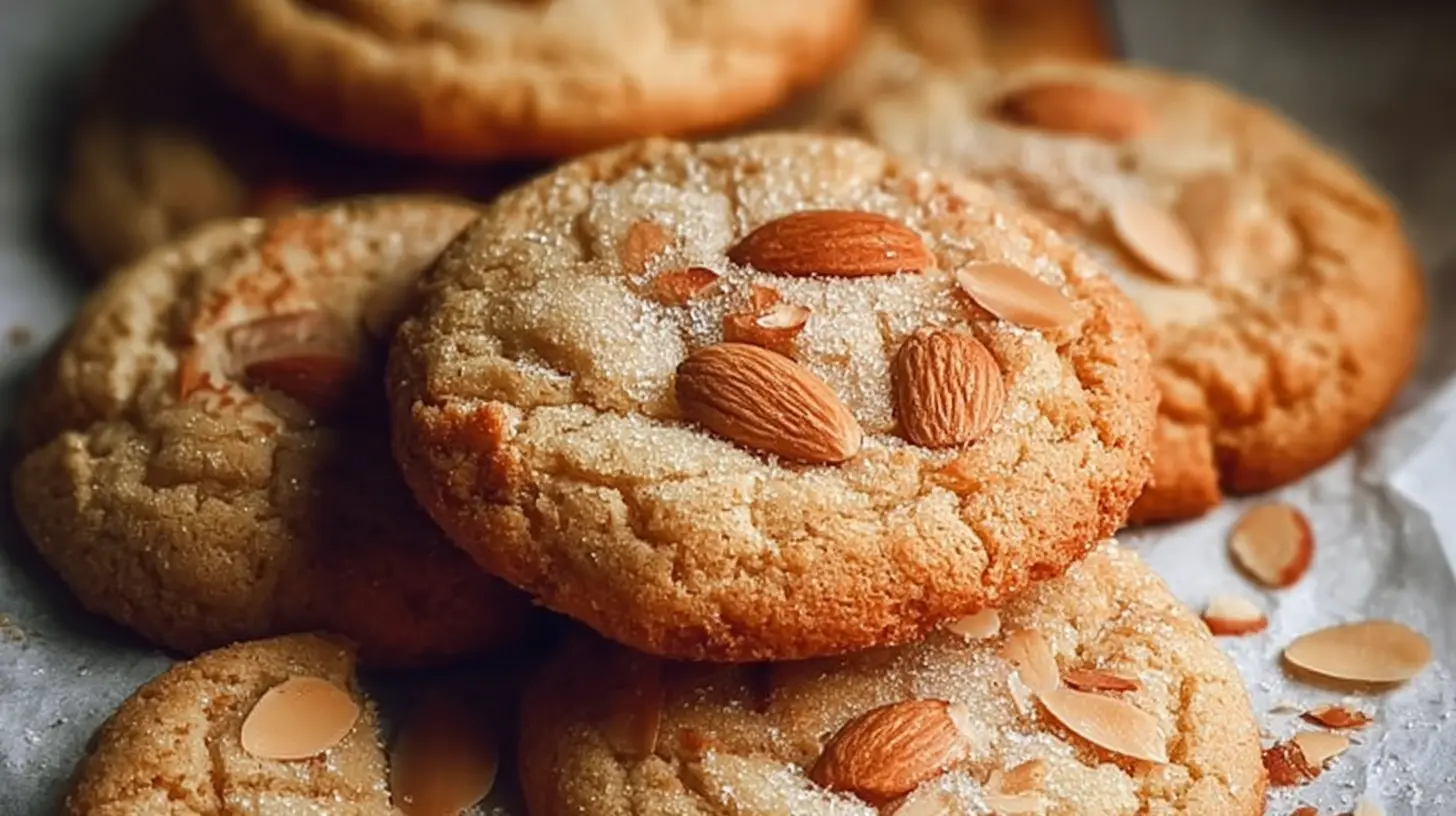 Chewy Almond Cookies: Why You'll Crave These 2 Treats 1 Several chewy almond cookies arranged neatly on parchment paper