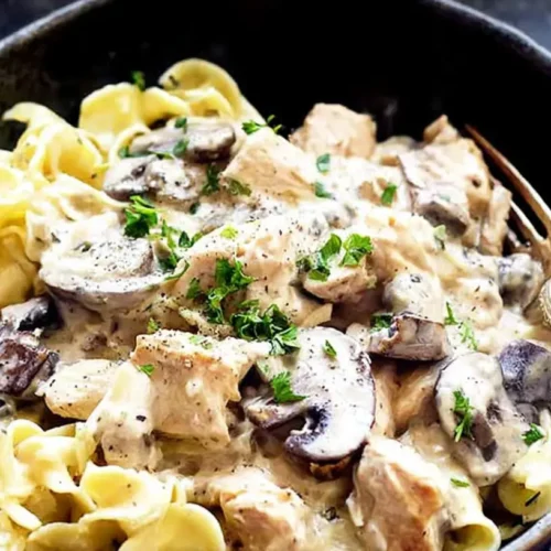 A hearty meal of slow-cooked crockpot simple chicken and potatoes, ready to serve.