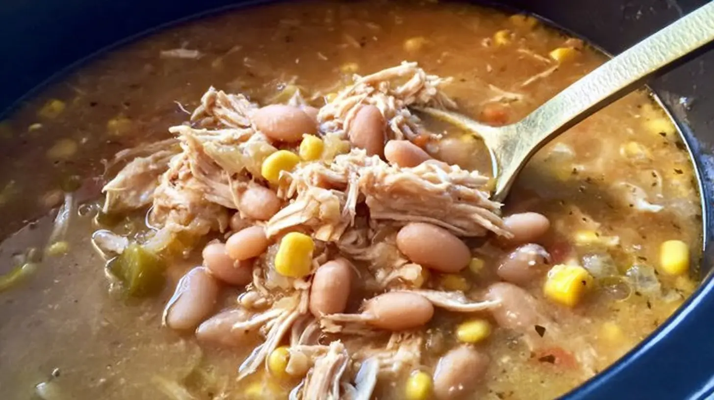 Crockpot Healthy White Chicken Chili: 3 Reasons to Try It 1 Creamy Crockpot healthy white chicken chili served in a ceramic bowl with tortilla chips.