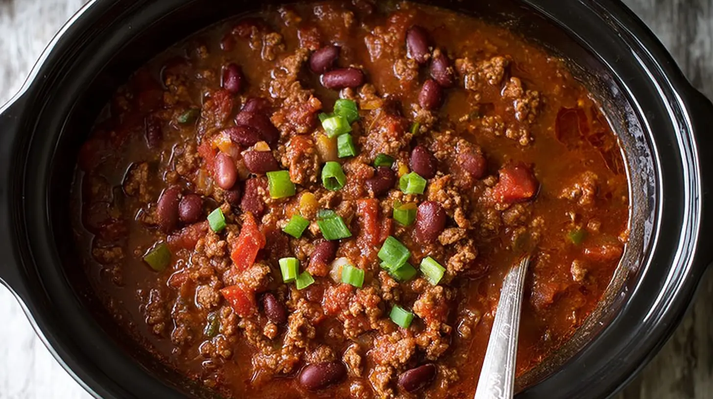 Crockpot Chili: 1 Unexpected Twist for Max Flavor 1 Delicious slow cooker chili, ready to serve.