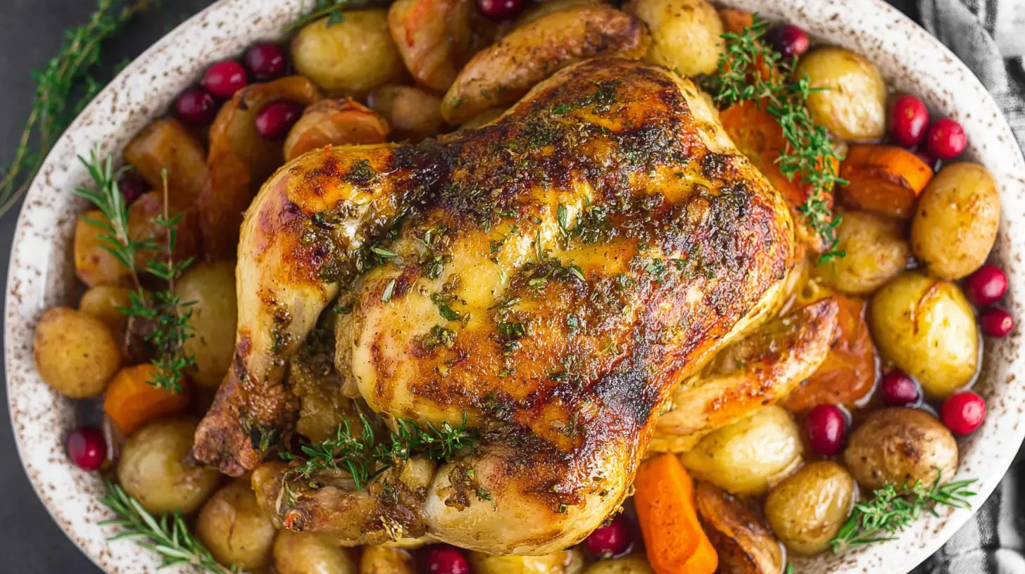 Holiday Chicken Bake Dinner: 4 Delicious Reasons 1 A golden-brown holiday chicken bake, brimming with festive ingredients.