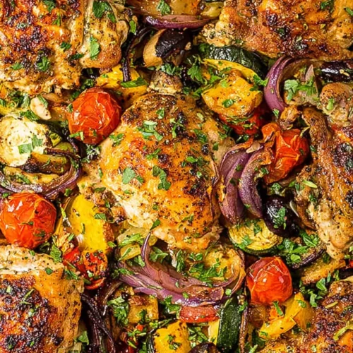 One-Pan Chicken Dinner Recipes Everyone Loves: The 2 Easiest 2 A heartwarming array of one-pan chicken dinner recipes everyone loves, showcasing juicy chicken and colorful vegetables.