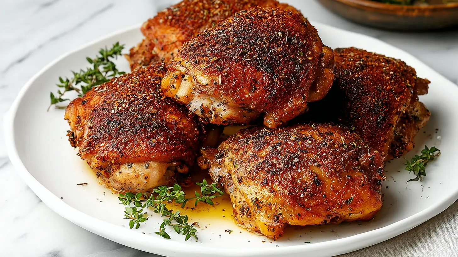 Simple Skillet Chicken Thigh Recipe: 10 Min Prep Power 1 Deliciously seared chicken thighs prepared using a quick skillet recipe.