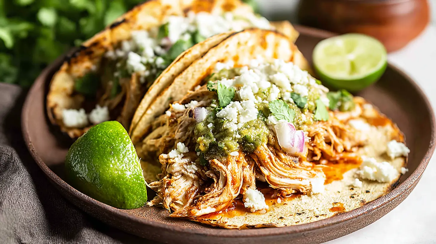 Easy Crockpot Chicken Tacos: Top 3 Flavor Tips 1 A slow cooker pot filled with tender chicken for quick tacos