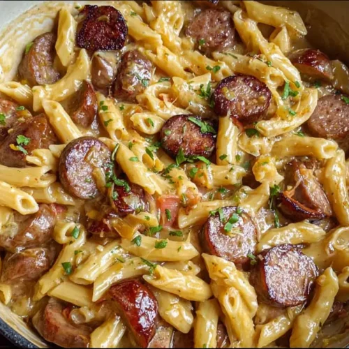 Simple Sausage Pasta Dinner: 5 Easy Steps 2 A bowl of simple sausage pasta dinner with a rich tomato sauce