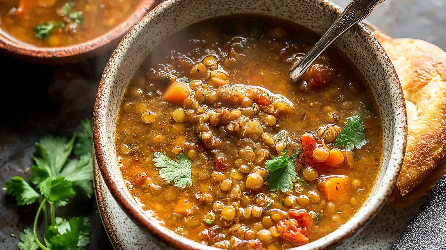 Crockpot Lentil Soup: Why It's Your New Favorite 1-Pot Meal 1 Delicious slow-cooked lentil soup made in a Crockpot, steaming hot