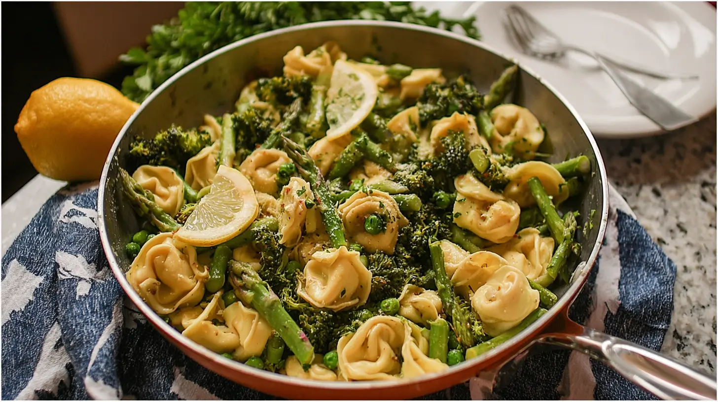 Tortellini Primavera — loaded with spring vegetables: The 1 best recipe! 1 Delicious Tortellini Primavera showcasing a variety of vibrant spring vegetables.