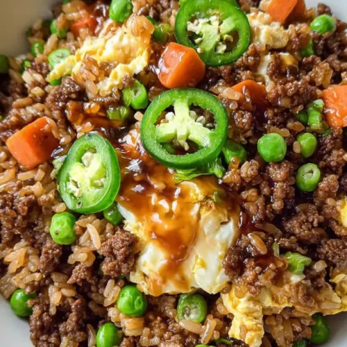 Ground Beef Fried Rice: 10 Easy Weeknight Meals 2 A serving of delicious ground beef fried rice in a bowl.