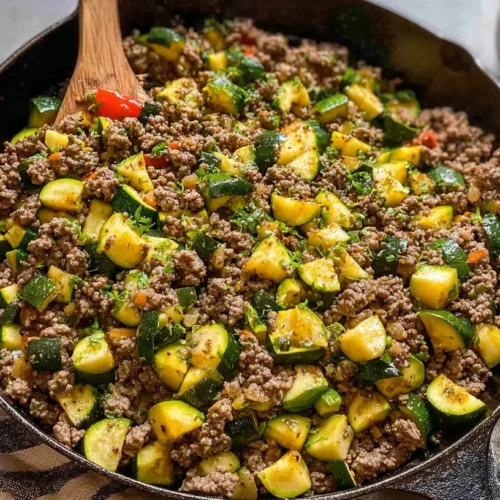 Healthy Ground Beef and Zucchini Skillet: The Top 4 Benefits 2 A healthy ground beef and zucchini skillet cooked with colorful vegetables.