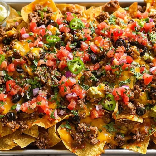 Quick Ground Beef Nachos Dinner: 6 Family Favs 2 A platter of quick ground beef nachos, generously topped and ready to eat.