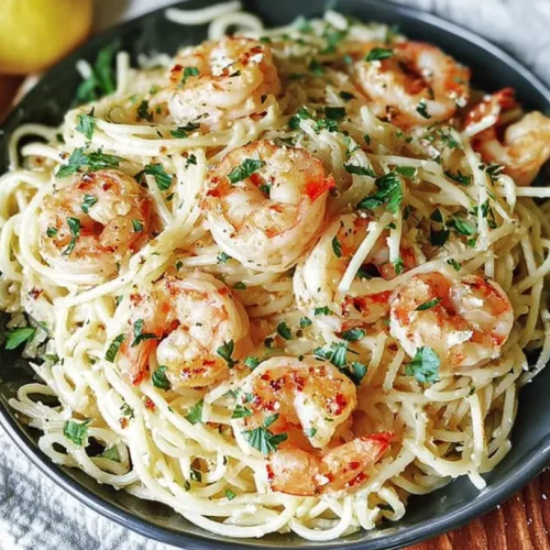 Quick Shrimp Pasta Dinner: 10-Minute Meal! 2 A delicious quick shrimp pasta dinner, freshly prepared and plated.