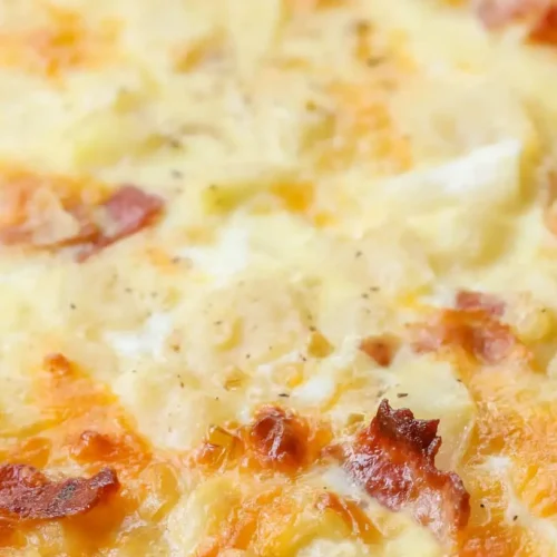 A freshly made easy breakfast bake ready to be served.