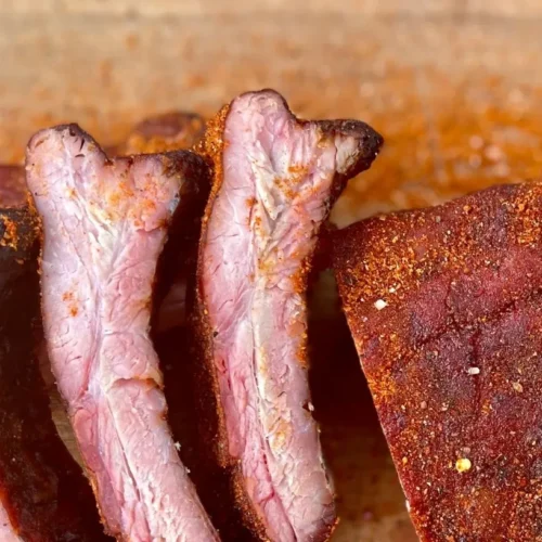 Perfectly smoked Memphis dry rub ribs, tender and savory