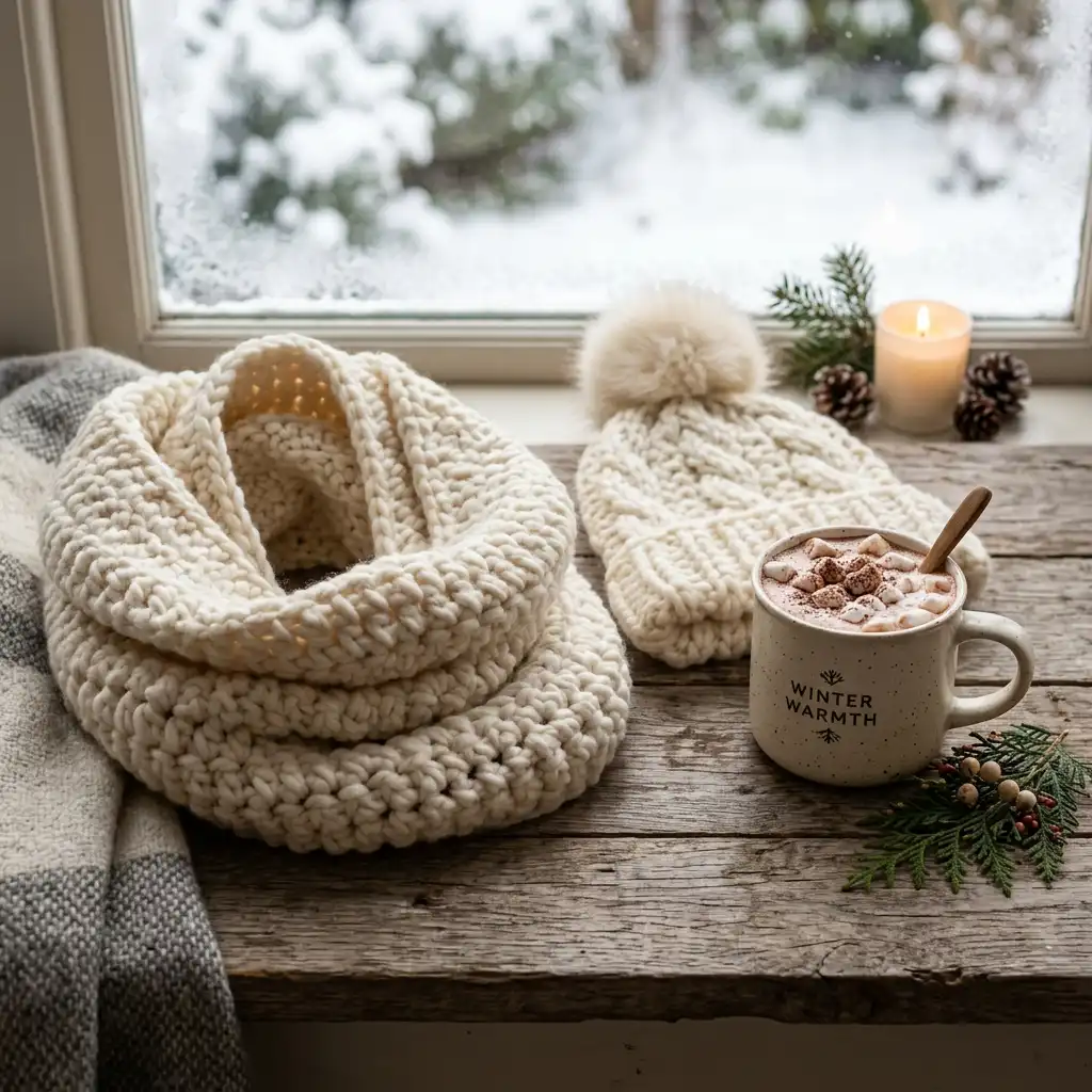 Last-Minute Chunky Crochet Gifts You Can Make in an Evening 2 Chunky Crochet Infinity Scarf and Beanie